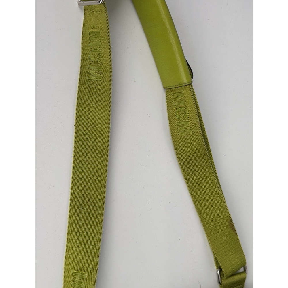 MCM Messenger Crossbody Bag in Neon Green Visetos Monogram Leather S-15 - Picture 14 of 16